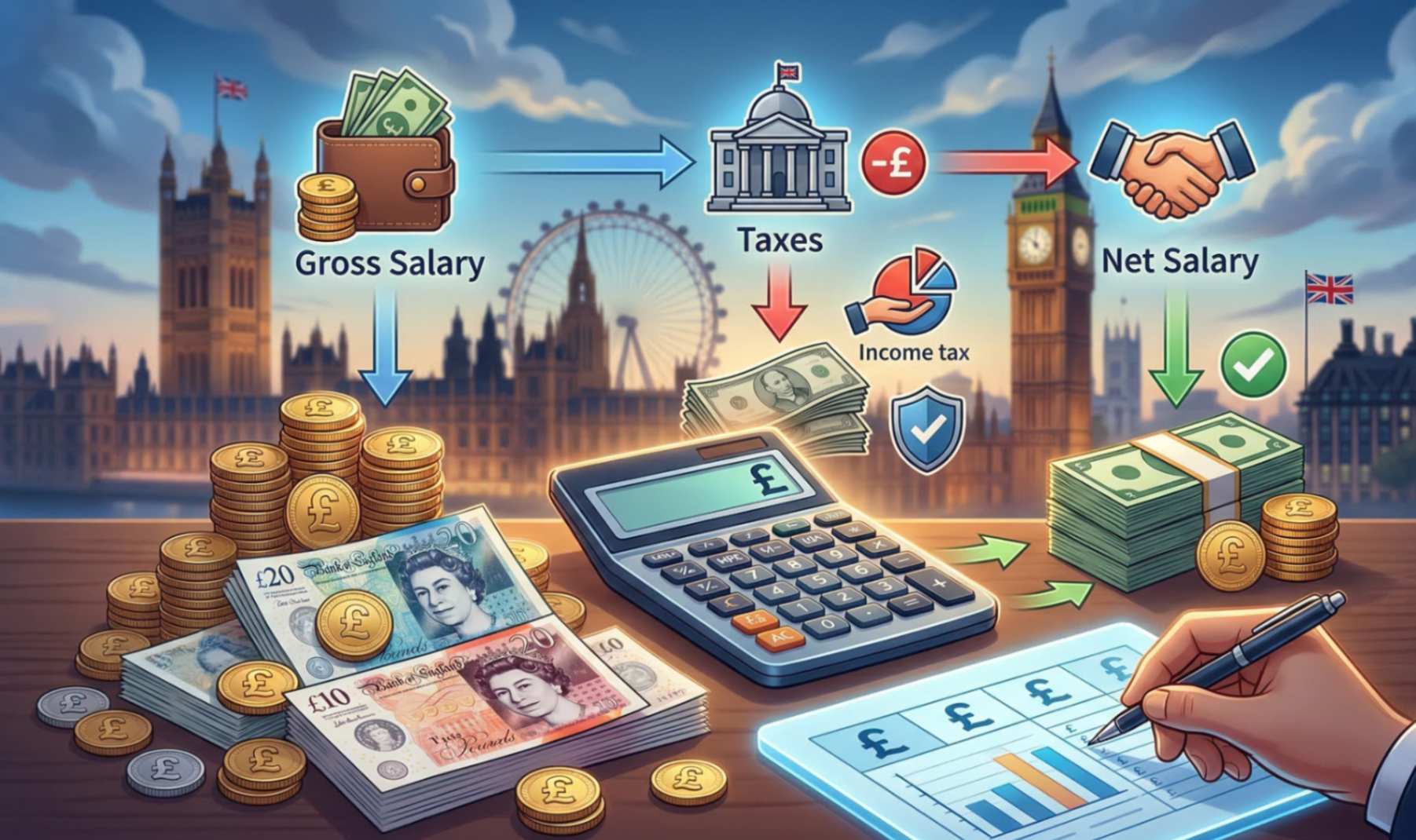Salaries in the UK: The Complete Guide (Average Salaries, Taxes, and Net Pay)